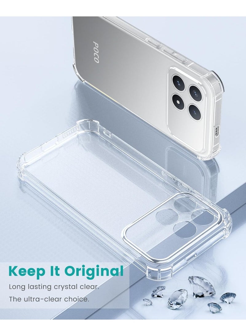 جراب شفاف متوافق مع هاتف Xiaomi POCO F8 Pro/Redmi K90 5G، جراب مقاوم للصدمات والخدوش، غطاء حماية مرن فائق النحافة من مادة TPU، مقاوم لبصمات الأصابع، غطاء شفاف لهاتف POCO F8 Pro - Image 2